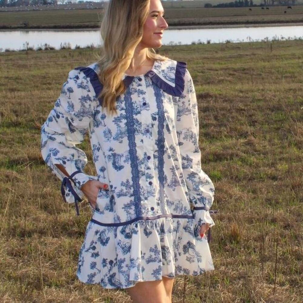 navy tolie dress nwt mini dress - Picture 2 of 5